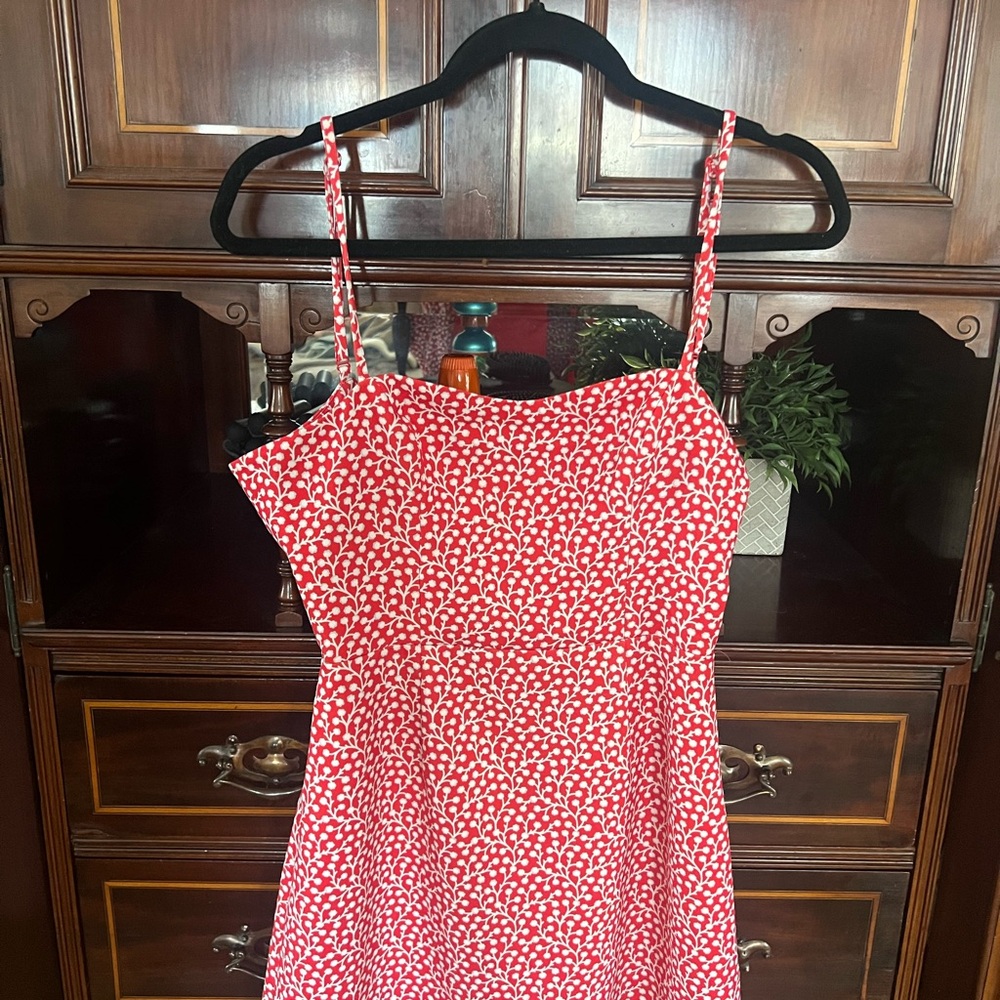 Red and White Patterned Sun Dress